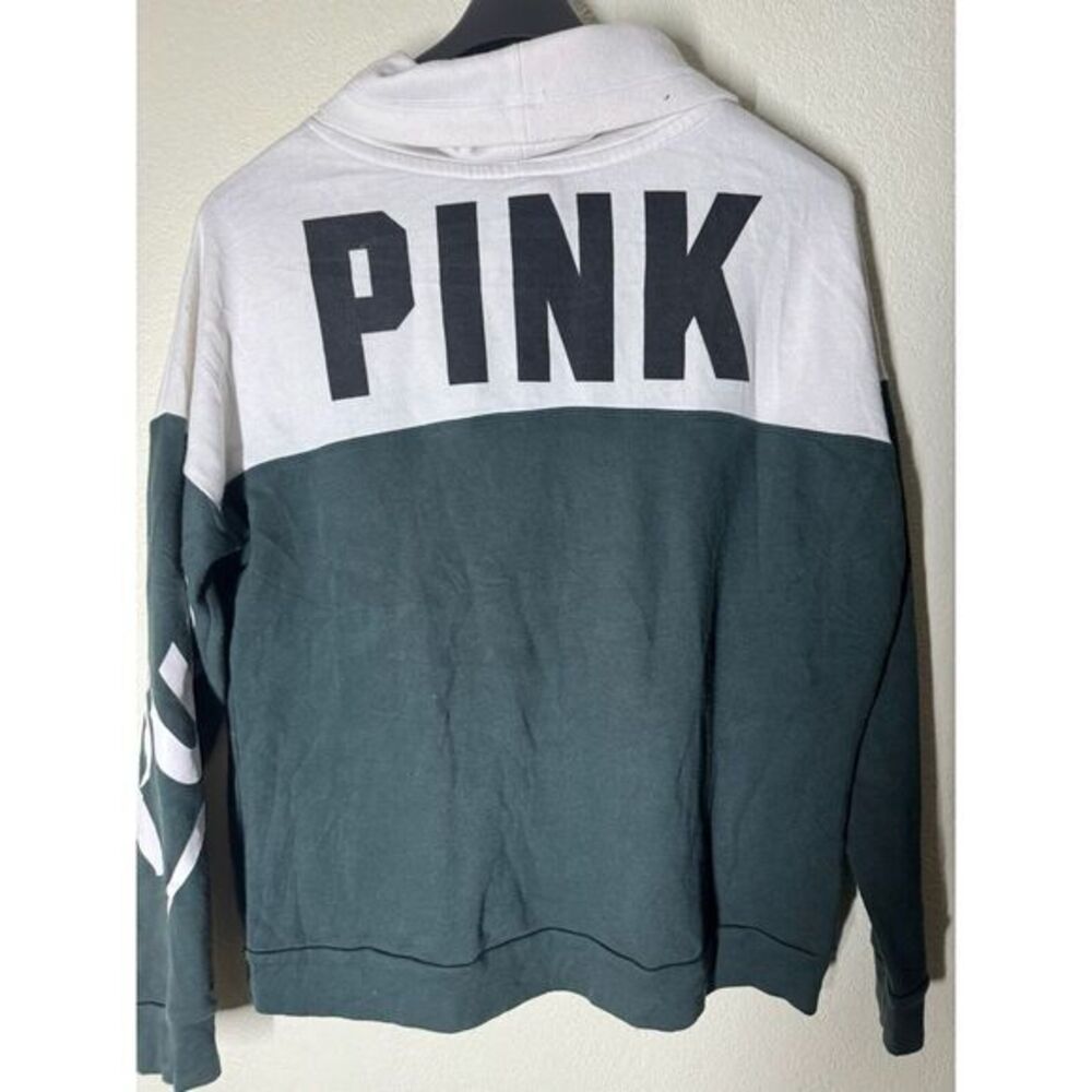 Women's Size L Sweatshirt Pink Green and White Big Logo‎ Victoria's Secret - Picture 7 of 7